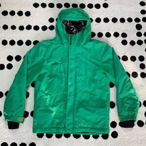 Billabong 8K Green Ski Snowboarding Jacket Full Zip Winter Snow Coat Boys Large